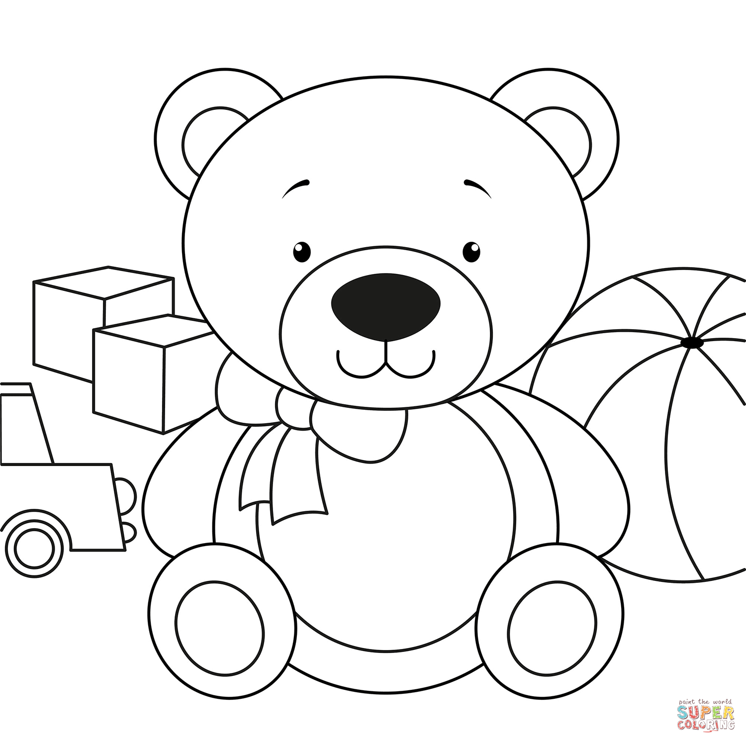 Cute teddy bear coloring page free printable coloring pages
