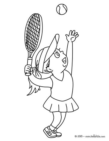 Woman tennis player hitting a serve coloring pages