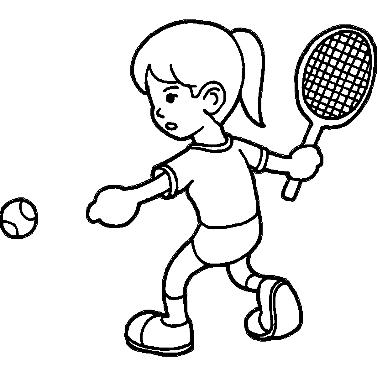 Playing tennis coloring pages