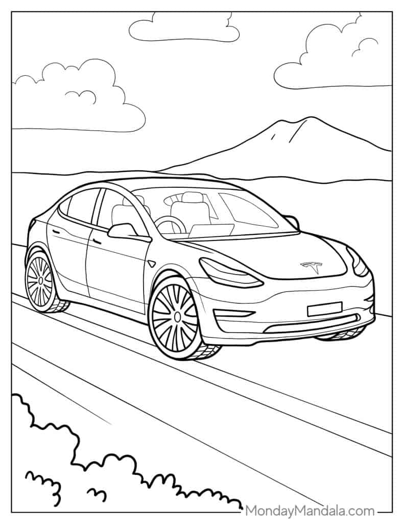 Tesla coloring pages free pdf printables