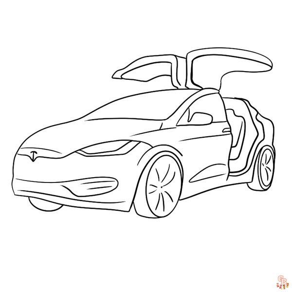 Electrify your creativity with tesla coloring pages for car enthusiasts