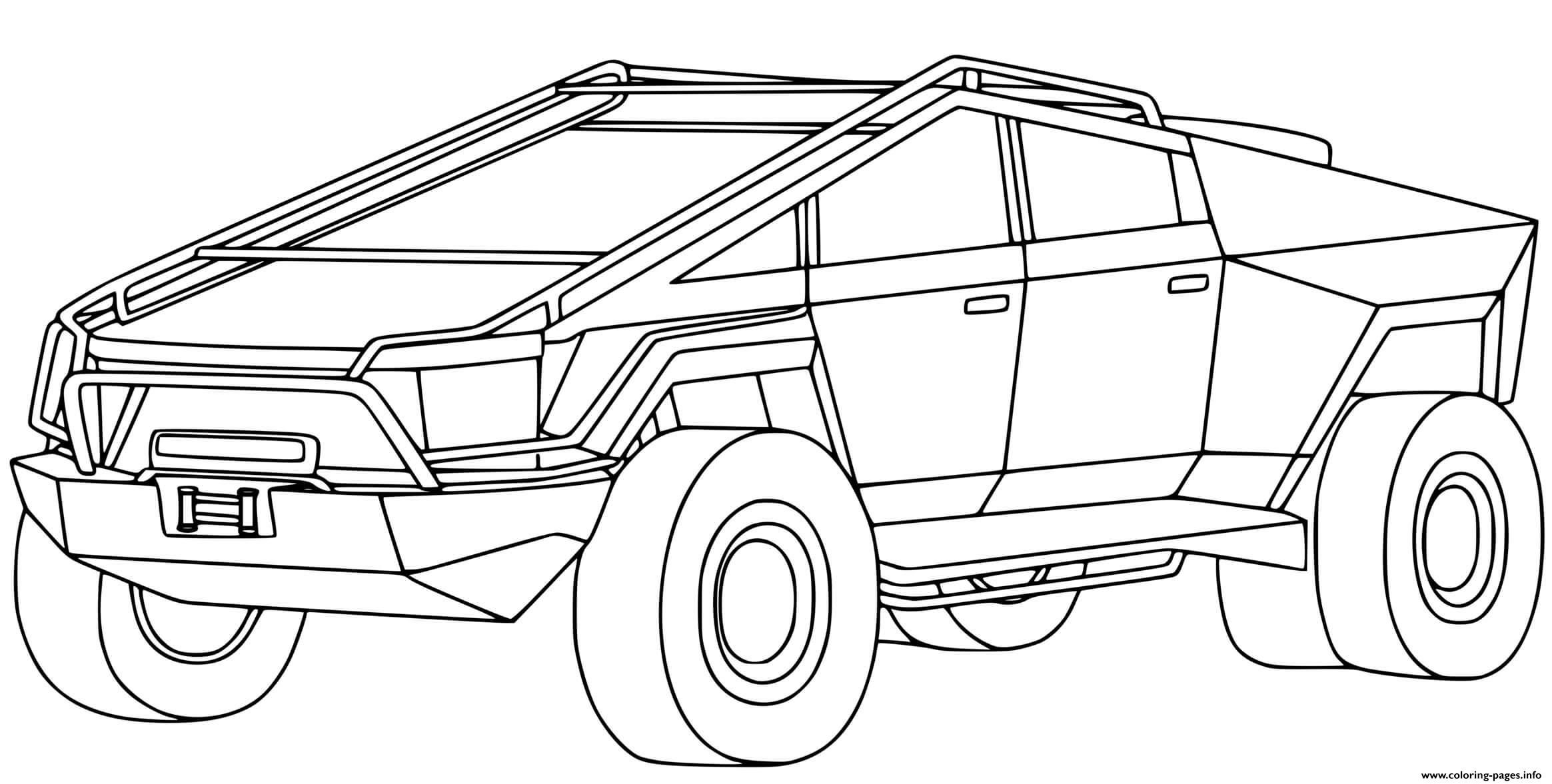 Print tesla cybertruck coloring page coloring pages tesla nativity coloring pages