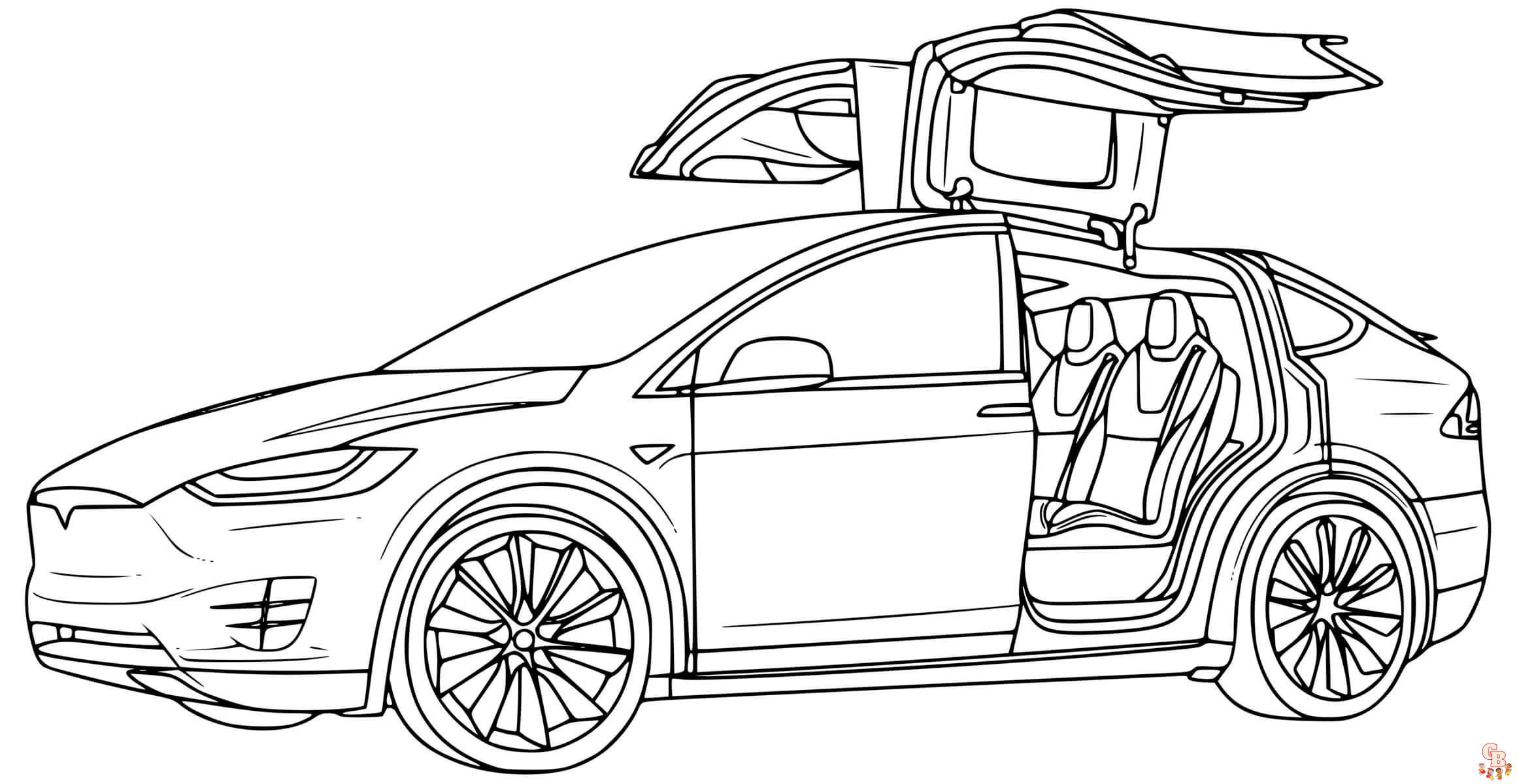 Electrify your creativity with tesla coloring pages for car enthusiasts