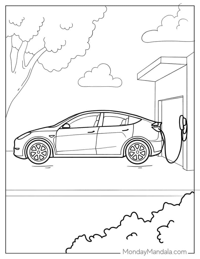 Tesla coloring pages free pdf printables