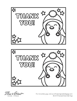 Holiday thank you cards coloring page by flow and grow kids yoga