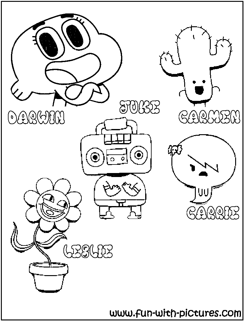 Gumball coloring pages