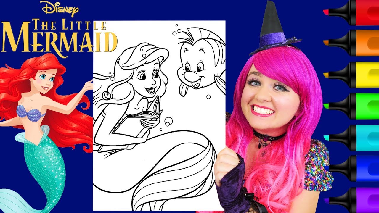 Coloring ariel flounder the little eraid coloring page prisacolor arkers kii the clown