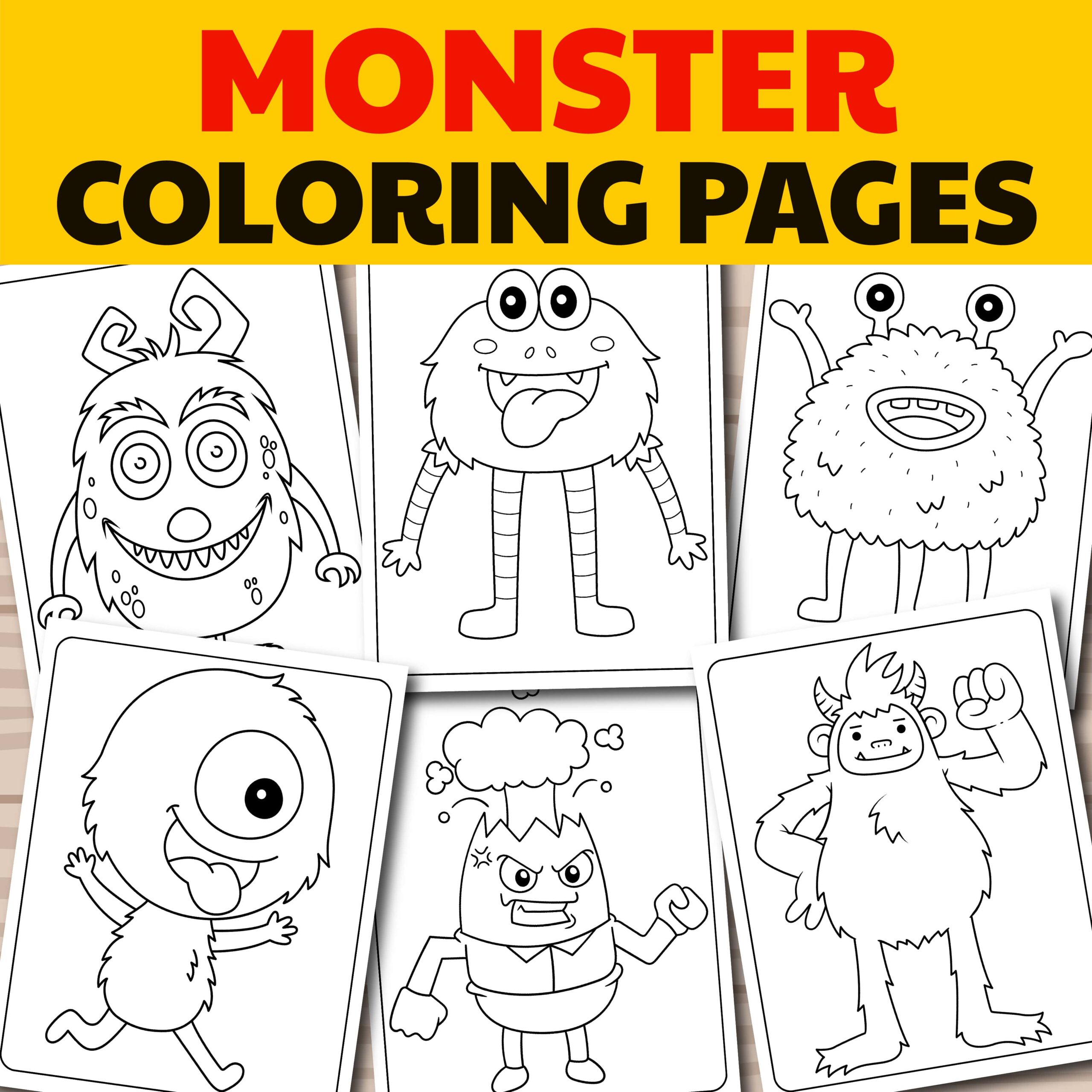 Cute monster coloring pages printable monster coloring pages for kids instant download coloring made by teachers