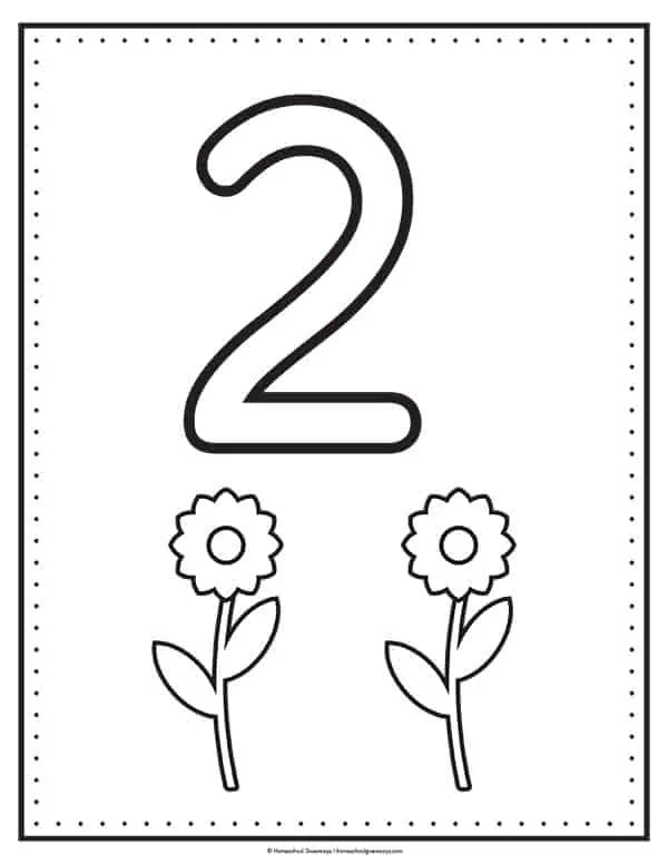 Printable number coloring pages for early learners