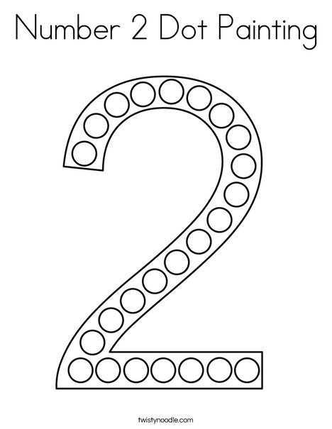 Number dot painting coloring page