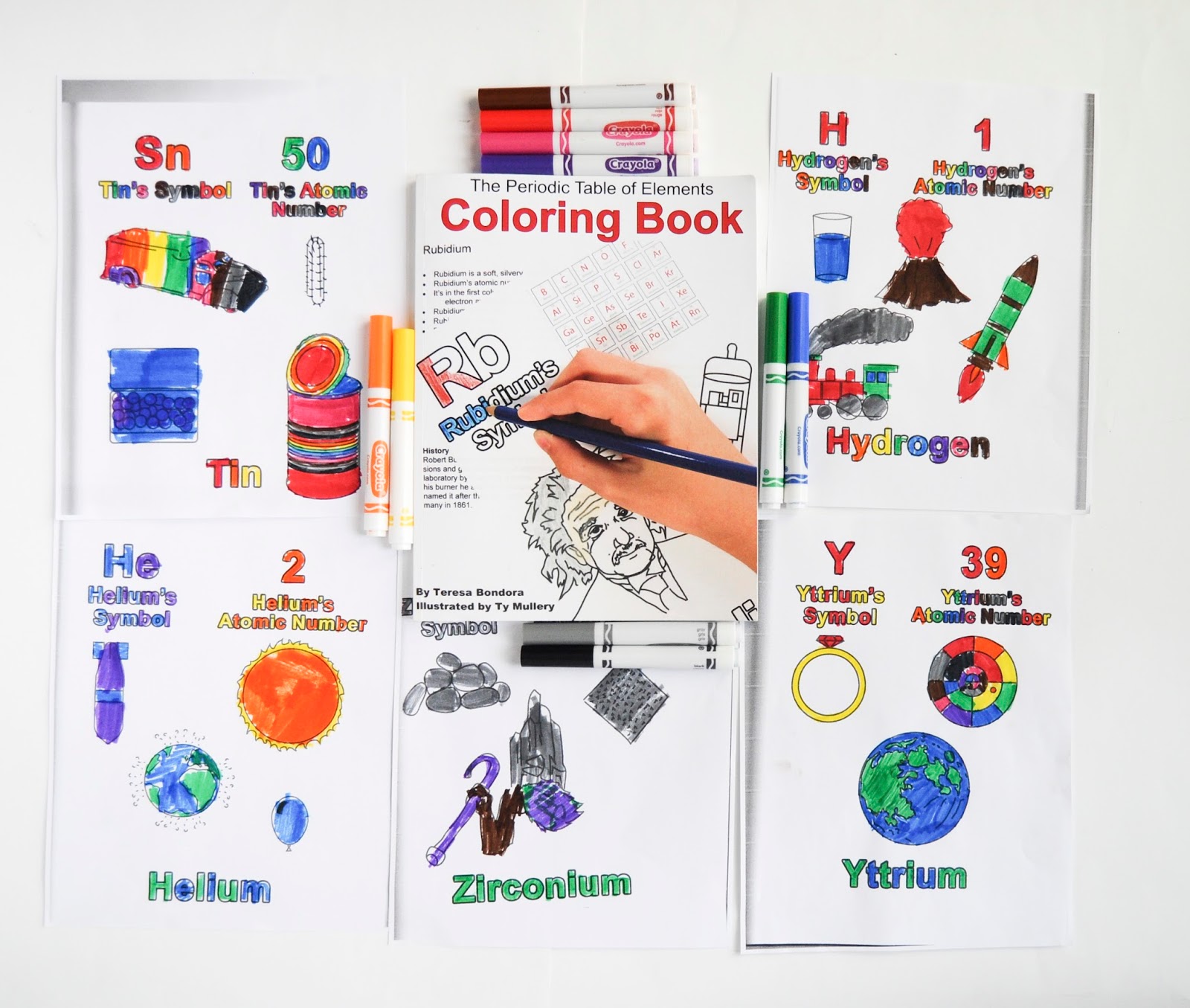 The periodic table of elements coloring book and sciencewear apron review jennys crayon collection