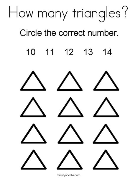 How many triangles coloring page