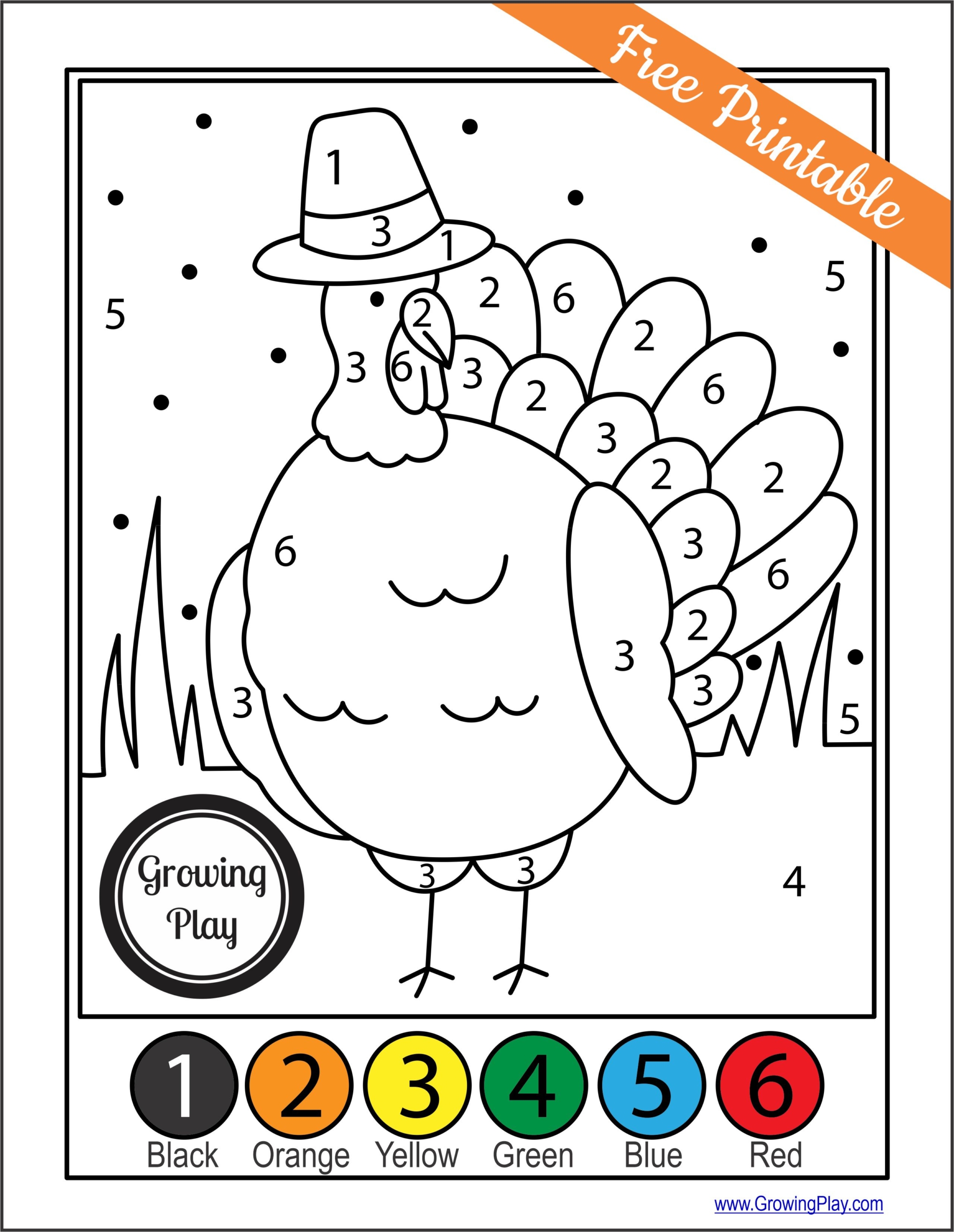 Thanksgiving color by number free printable fun for kids