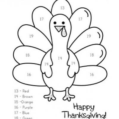 Color by number turkey thanksgiving preschool thanksgiving school thanksgiving kids