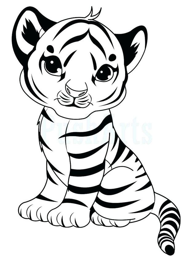 Baby tiger colorg page animal colorg pages cartoon tiger unicorn colorg pages