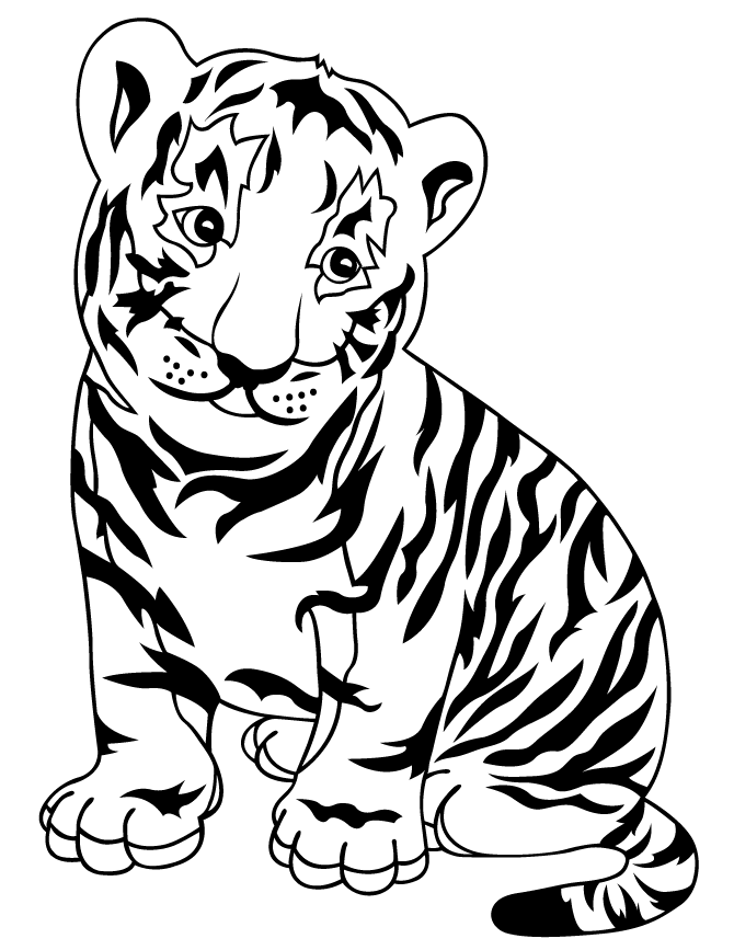 Baby tiger cub coloring page jungle coloring pages animal coloring pages cute coloring pages