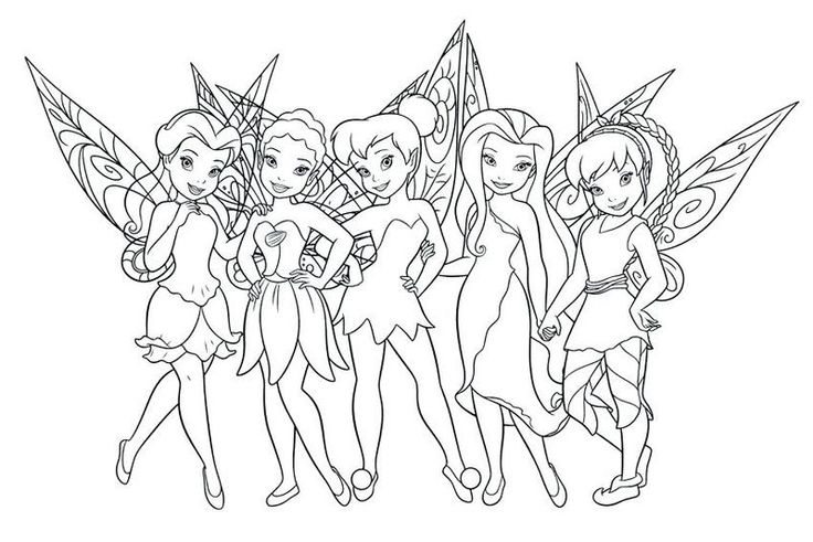 Cute tinkerbell coloring pages pdf to print