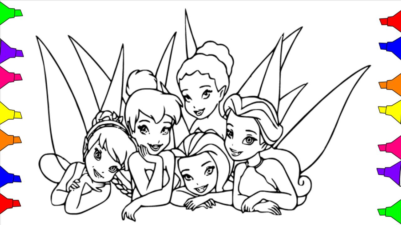 Coloring pages on x how to draw tinkerbell characters step by step