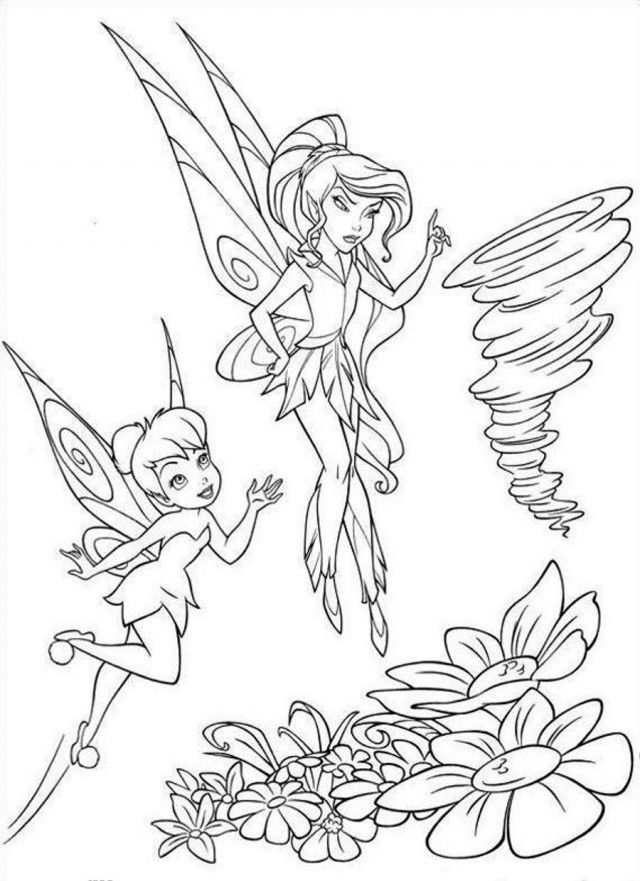 Tinkerbell and fairy friends coloring pages fairy coloring pages cartoon coloring pages tinkerbell coloring pages