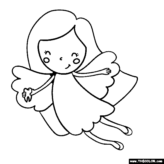 Tooth fairy coloring page