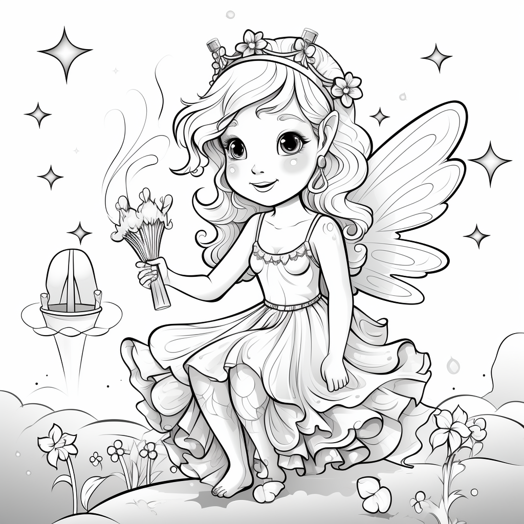 Tooth fairy coloring pages