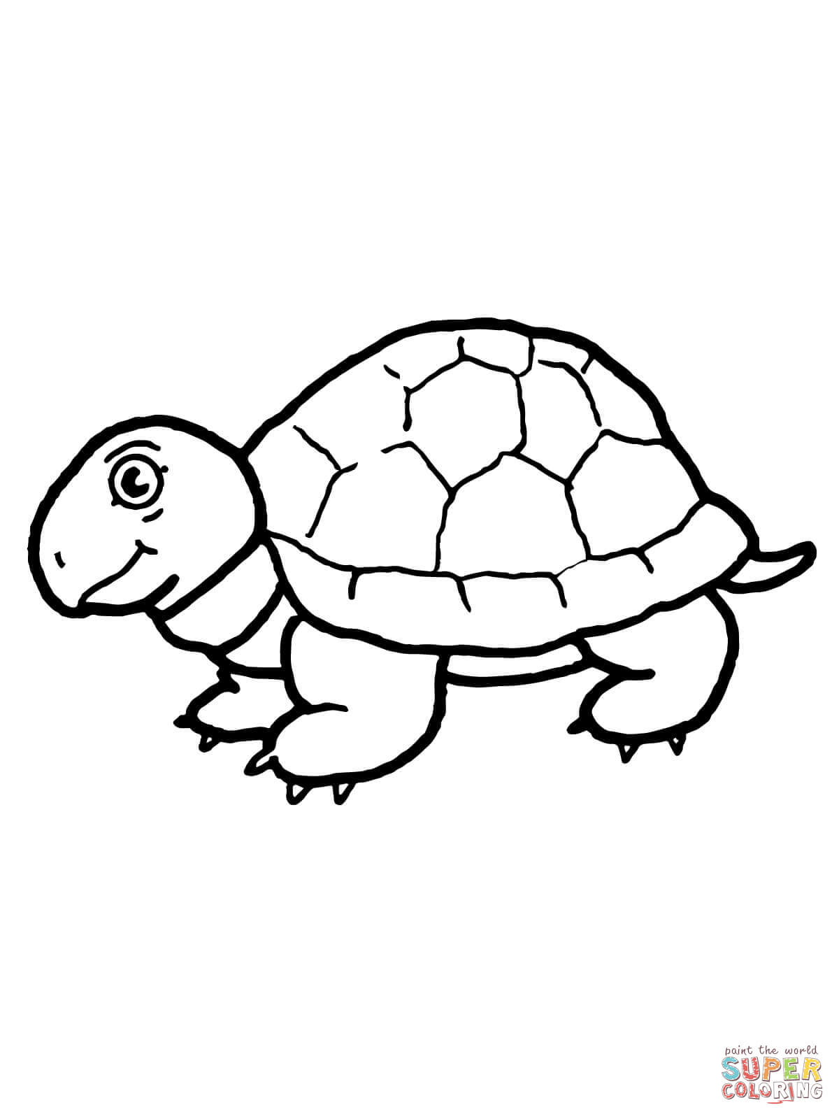 Cute tortoise coloring page free printable coloring pages