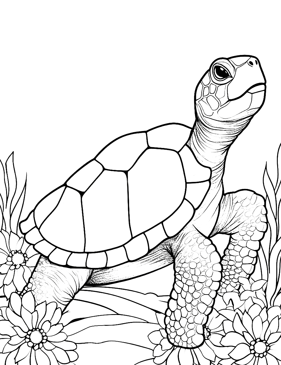 Turtle coloring pages free printable sheets