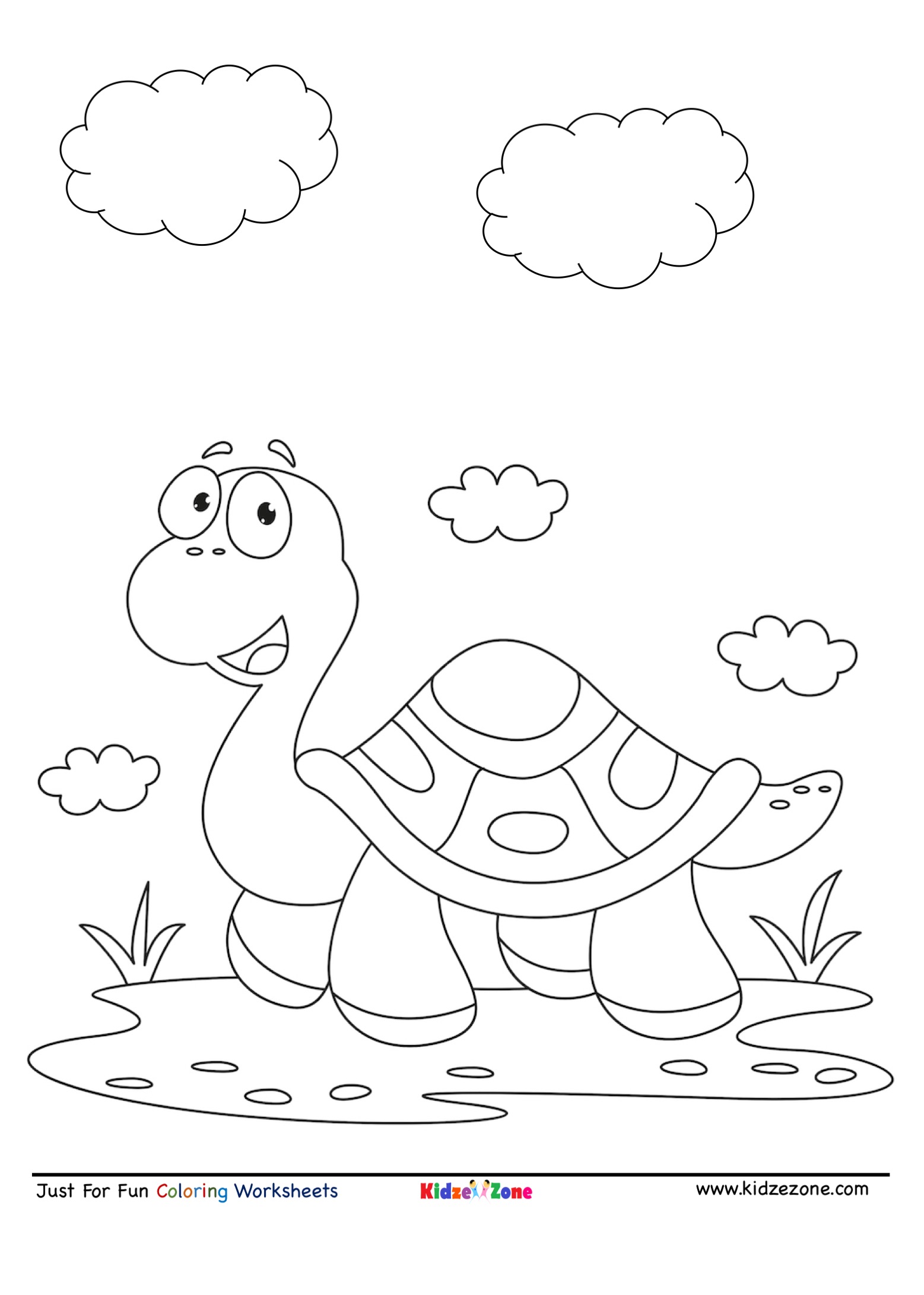 Tortoise cartoon coloring page