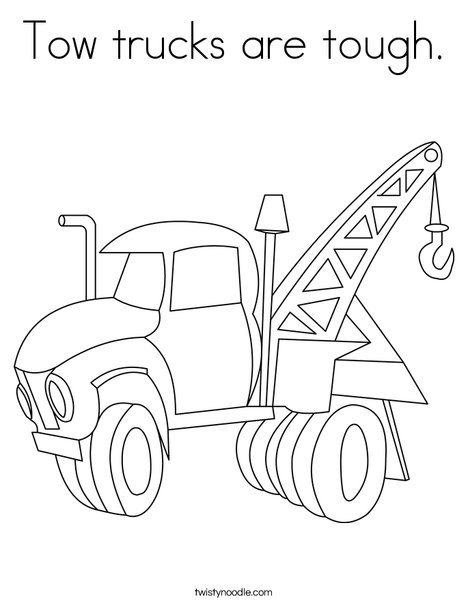 Tow trucks are tough coloring page