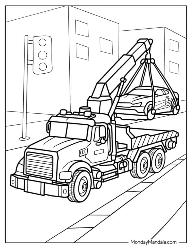 Truck coloring pages free pdf printables