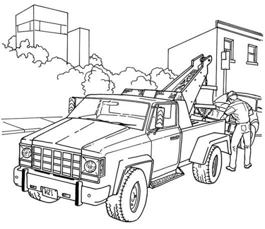 Semi realistic tow truck coloring sheet truck coloring pages firetruck coloring page tow truck