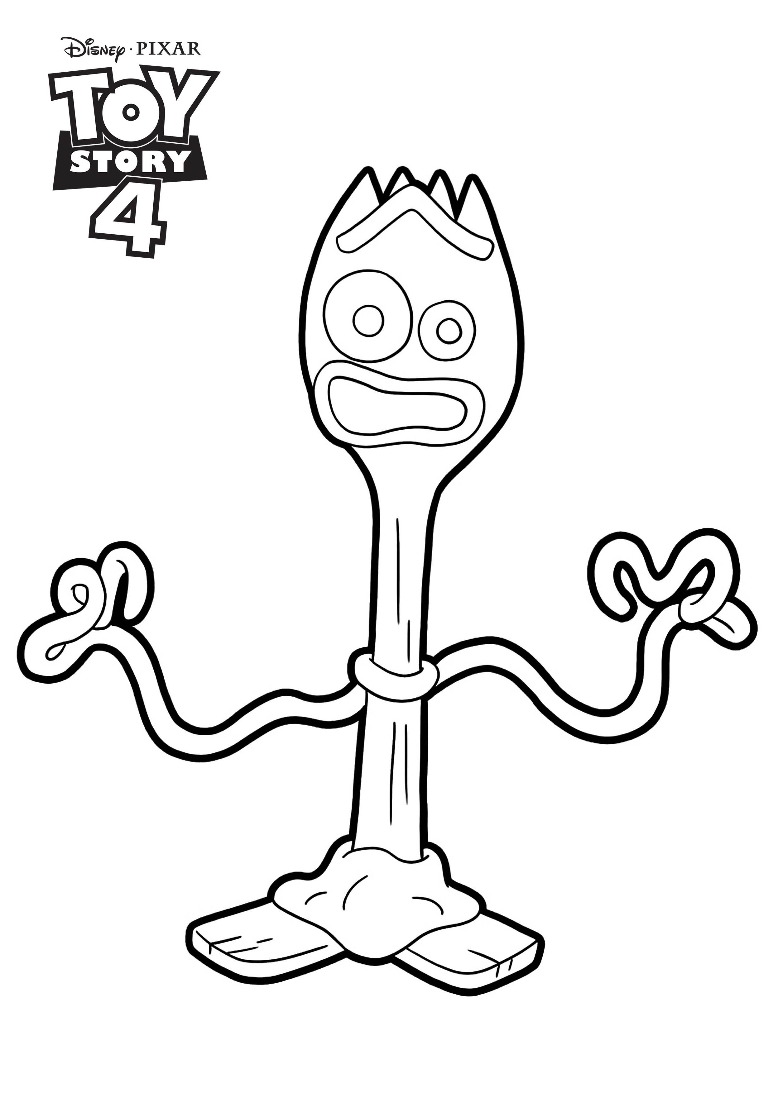 Forky toy story coloring page disney pixar