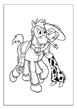 Woody and buzz lightyear await toy story printable coloring pages pages