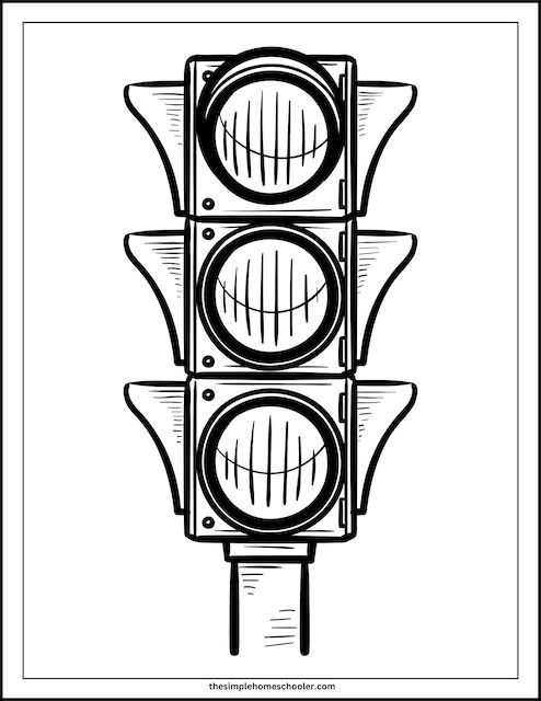 Terrific traffic light coloring pages free easy print