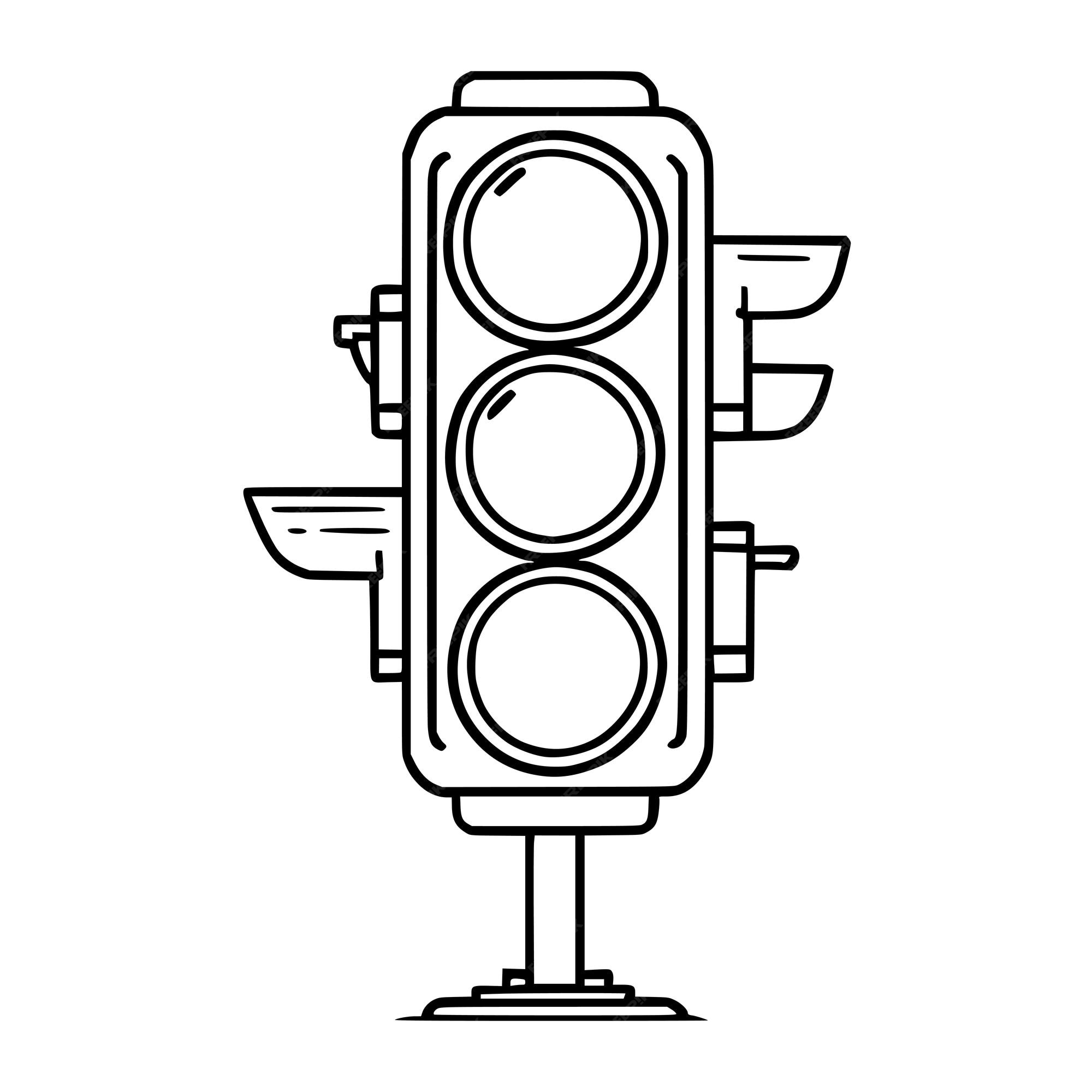 Premium vector traffic light coloring pages for kids and toddlers