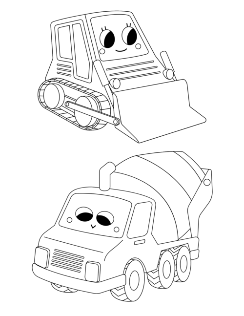 Free cute transportation coloring pages for kids