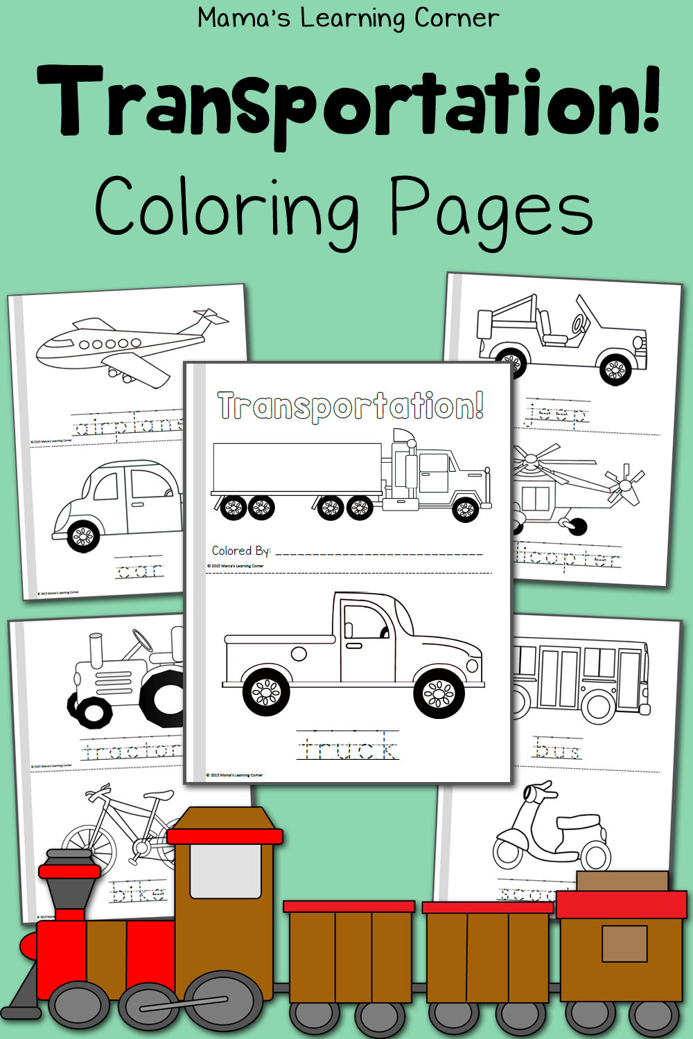 Transportation coloring pages