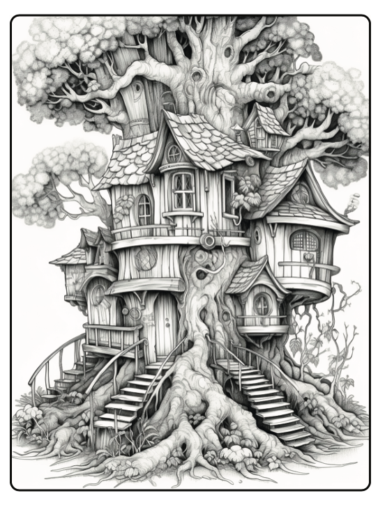 Tree house coloring book