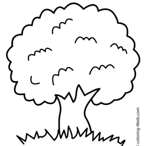 Simple tree coloring page printable for free download