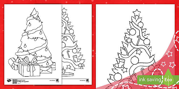 Christmas tree colouring pages teacher made