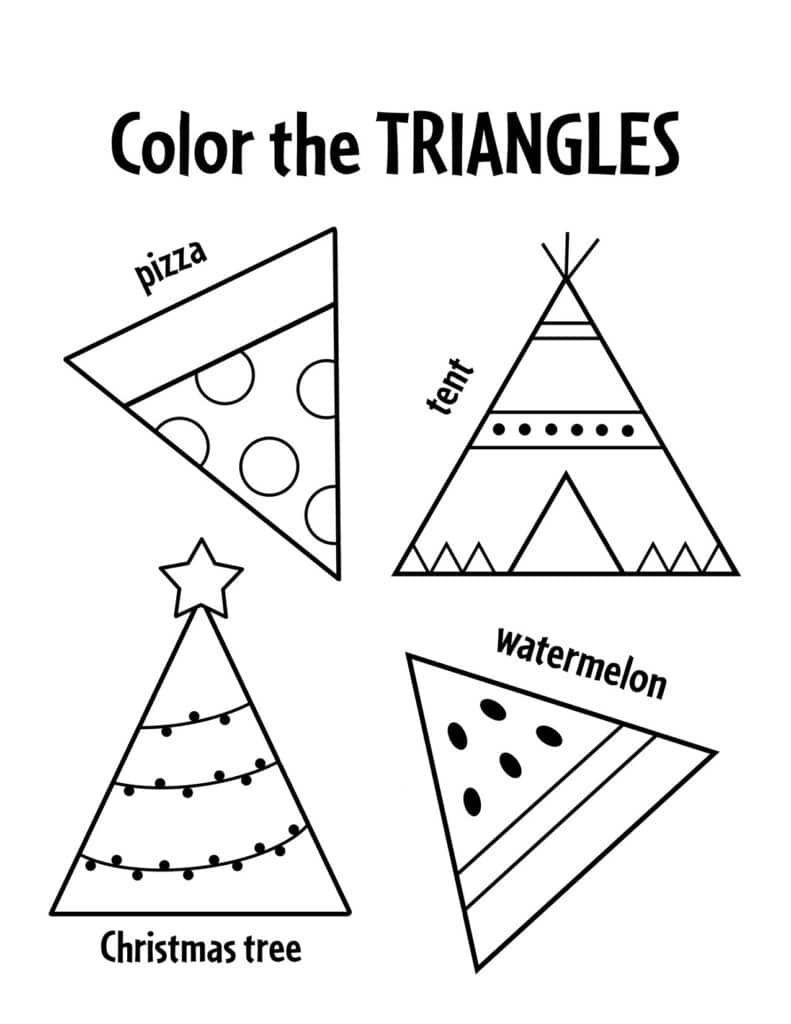 Free triangle worksheets for preschool â the hollydog blog