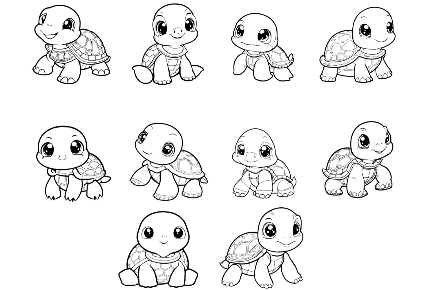 Kdp interior turtle coloring pages for kids boys and girls