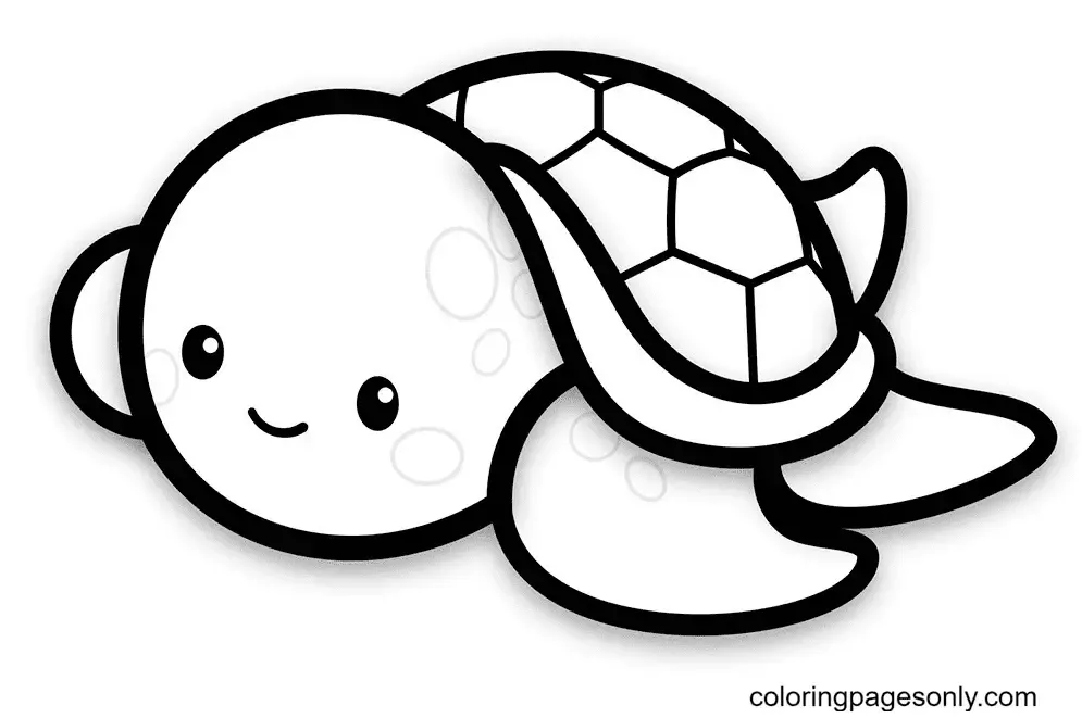 Baby turtle coloring pages