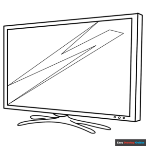 Tv coloring page easy drawing guides