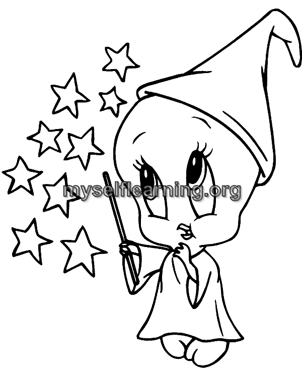 Tweety cartoon coloring sheet instant download