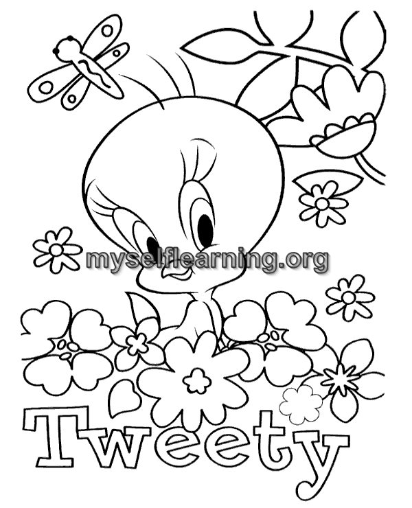 Tweety cartoon coloring sheet instant download