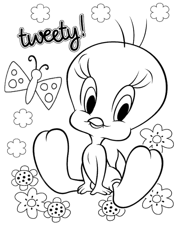 Sweet tweety coloring page sheet