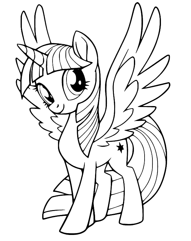 Twilight sparkle coloring pages printable for free download