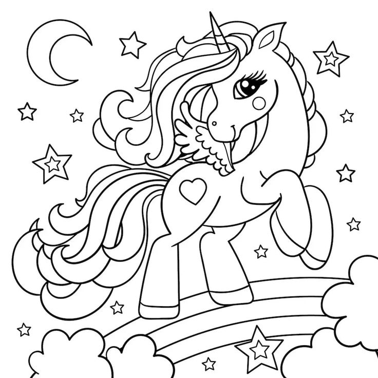 Free printable coloring pages unicorn on a rainbow unicorn coloring pages unicorn colors unicorn pictures to color