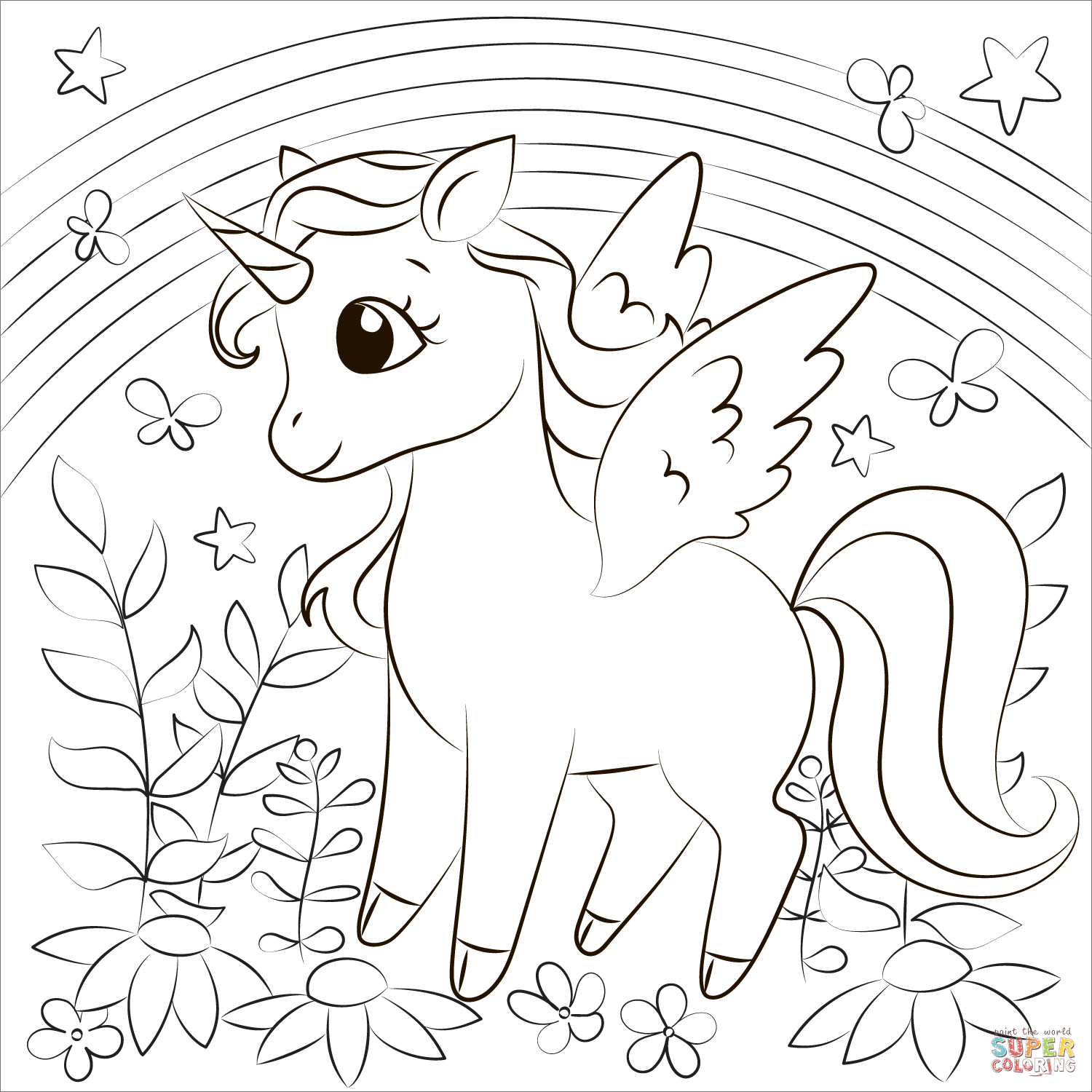 Unicorn coloring page free printable coloring pages unicorn coloring pages unicorn colors free printable coloring pages